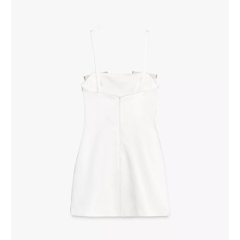 Zara Satin Bow Short Dress - Picture 7 of 8